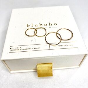 Bluboho 14k gold sleeper hoops - 2 pair